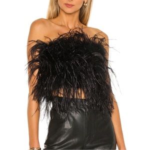 Zaina Top LAMARQUE - Black Feather Top